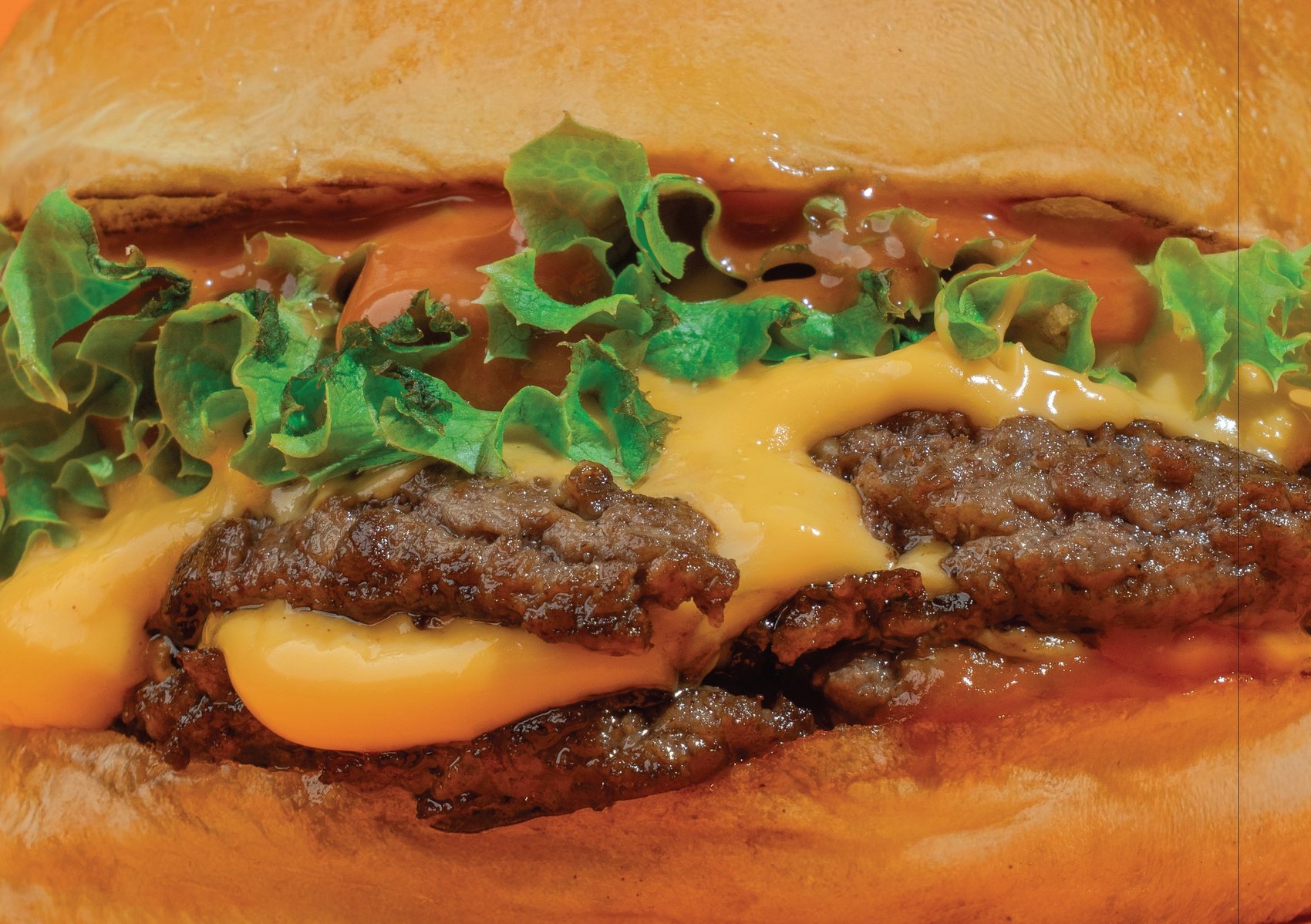Sauced double cheeseburger
